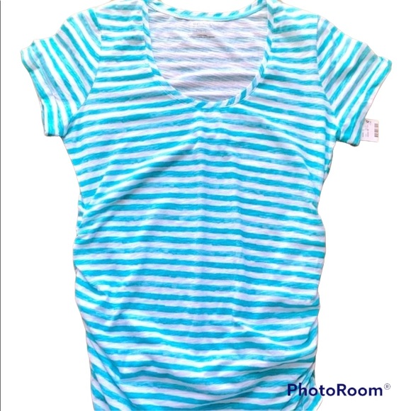 Motherhood Maternity Striped Short Sleeve Tee NWT Sz Large - Picture 1 of 4